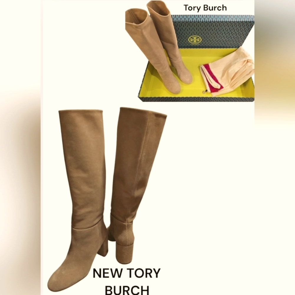 TORY BURCH Brooke Suede Tan Boots